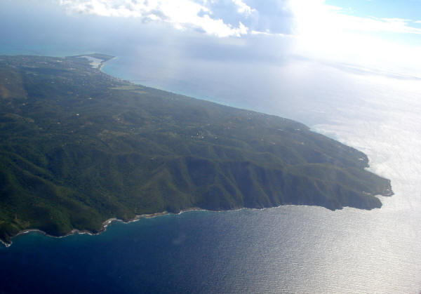 Aerial view of the west end of St. Croix.
