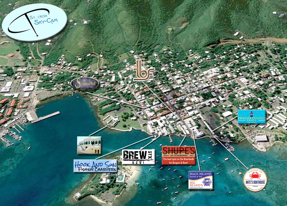 Aerial view of Christiansted, St. Croix