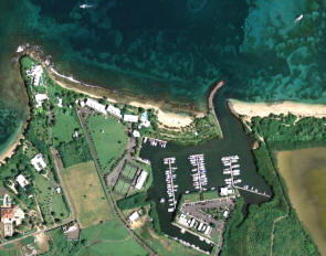 Aerial view of the Green Cay Marina on St. Croix, U.S. Virgin Islands