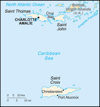 Map of the Virgin Islands.