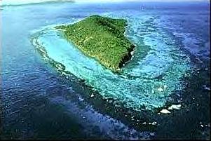 Aerial view of Buck Island, St. Croix